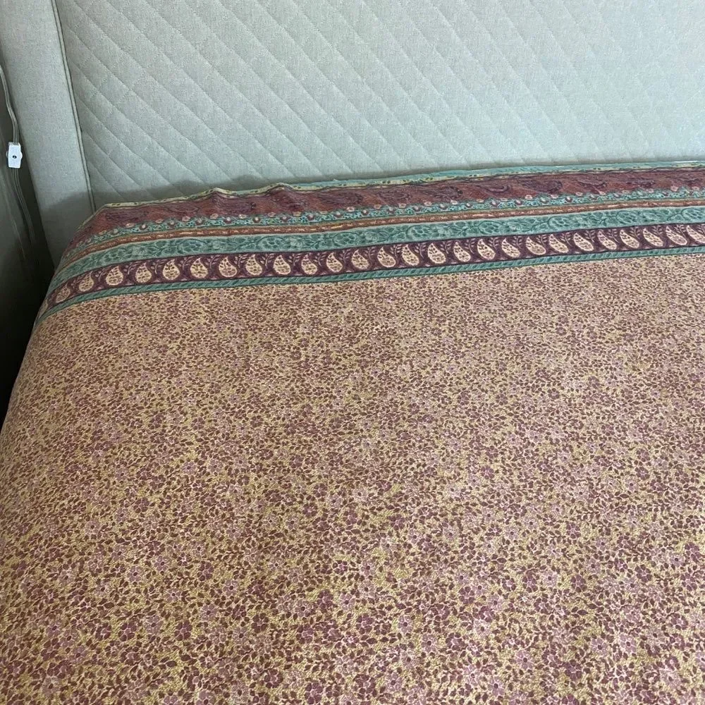Vtg Westpoint Stevens Flat sheet floral w paisley Boho/Cottage